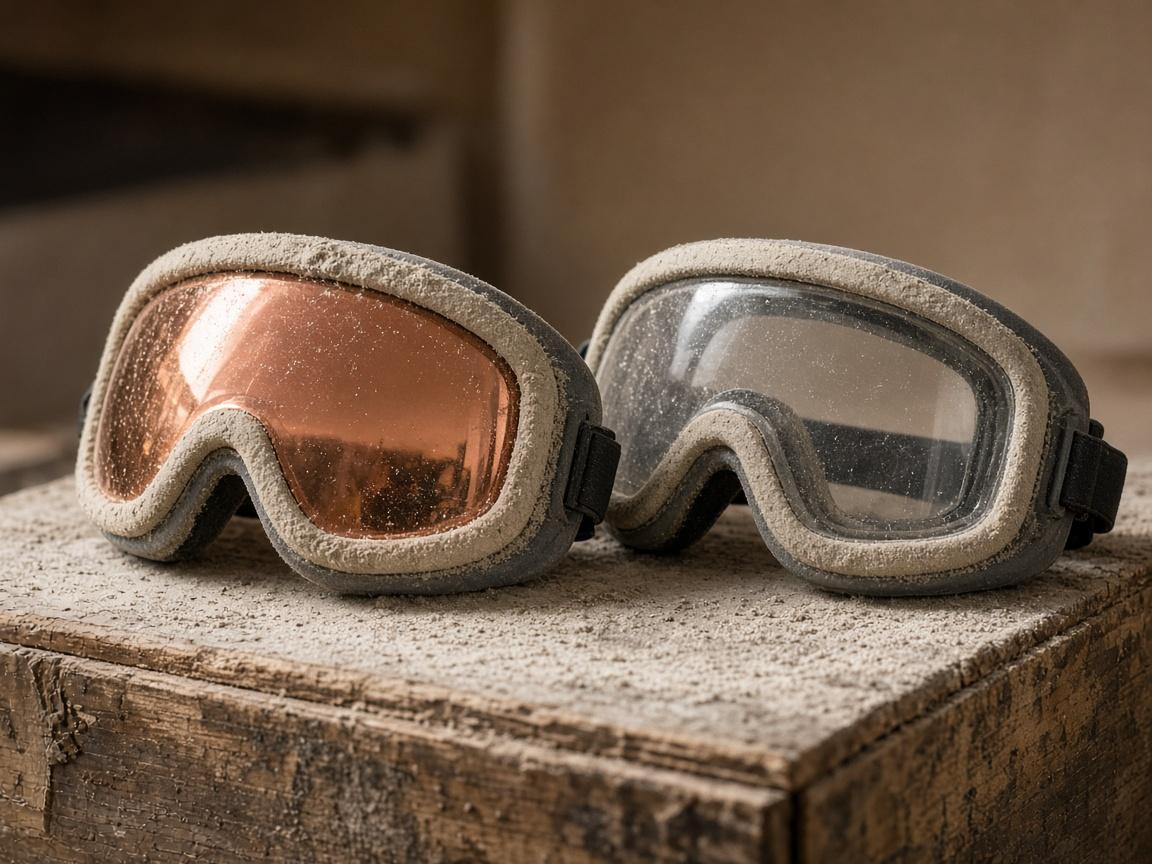 Mirrored goggles with a foam seal and a wide strap.